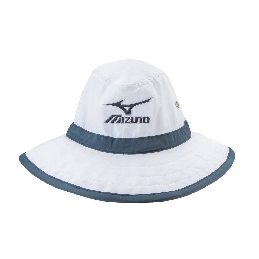 Panske Čiapky Mizuno Large Brim Sun Golf Biele/Námornícka Modrá Vypredaj ZRNJ05734